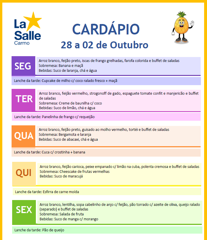 Cardapio 28setembro